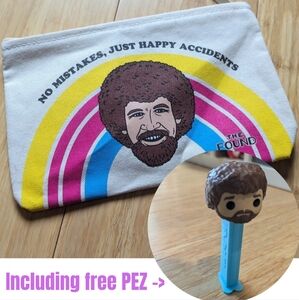 Bob Ross 9" Canvas Zipper Pouch for Pencils, Cosmetics, Toiletries, Art …